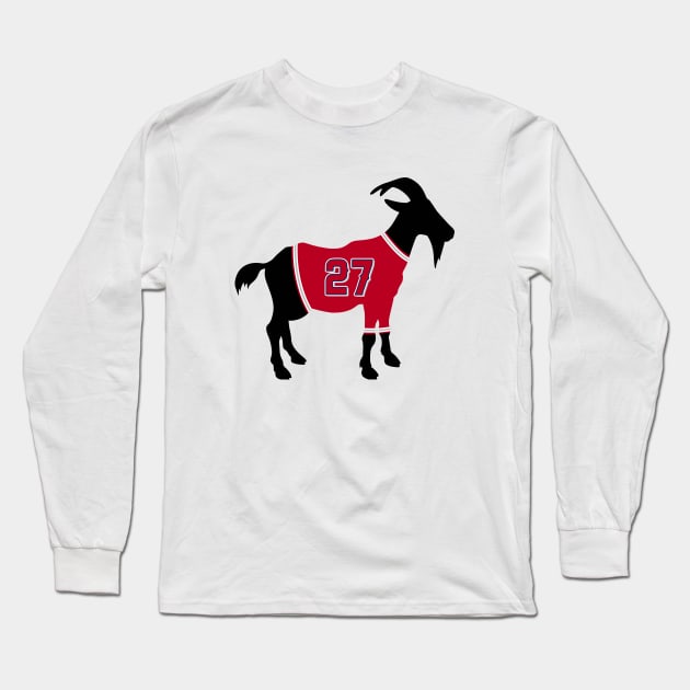 Mike Trout GOAT Long Sleeve T-Shirt by cwijeta